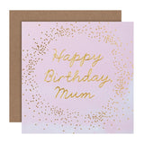 M&S Happy Birthday Mum Pink & Gold Card 15x15cm