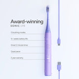 Ordo Sonic Lite lavender electric toothbrush, imported from the UK