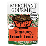 Merchant Gourmet Tomatoey Lentils 250g, imported from the UK