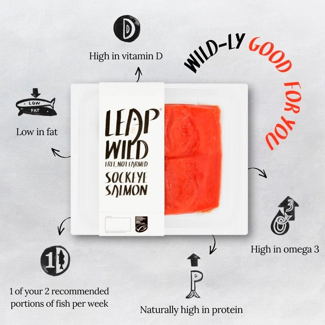 LEAP sockeye salmon fillets 220g, UK version