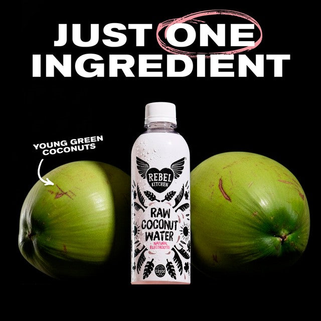 Rebel Kitchen coconut water 330ml, imported from the UK