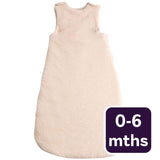 M&S Unisex Pure Cotton Ribbed Sleeping Bag Oatmeal Baby Sleeping Bag 0-6 Months