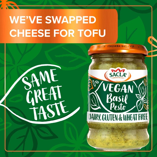 Sacla Gluten & Dairy Free Basil Pesto 190g (British brand)