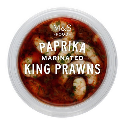M&S Paprika Marinated King Prawns - Cooked Seafood 140g