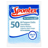 Spontex Specialist All Purpose Cloths Blue Household Cloths 50 Pack