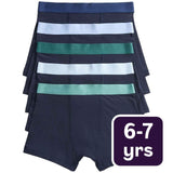 M&S Boys Core Blue/Green Trunks Black Mix 6-7 Years