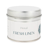 Pintail Fresh Linen Classic Tin Candle 225g