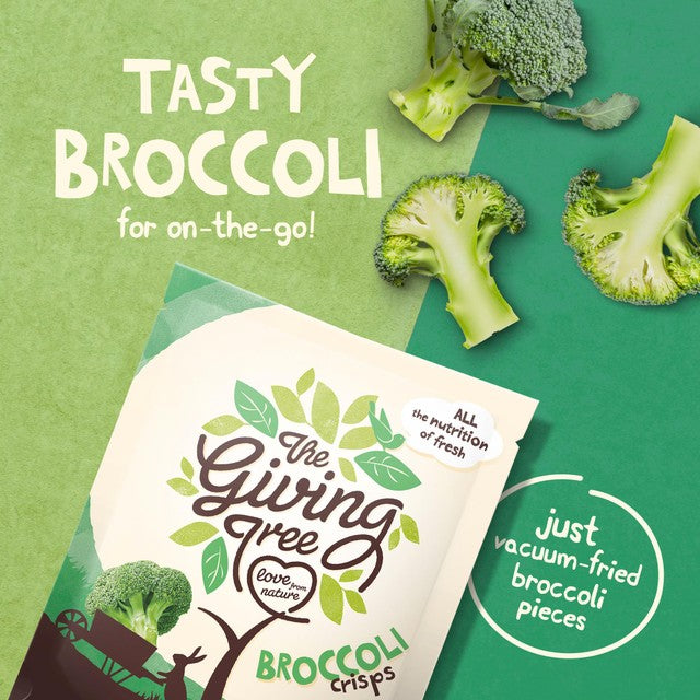Giving Tree vacuum fried broccoli crisps 36g (British brand)