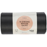 M&S 15 Tie Handle 100L Refuse Sacks