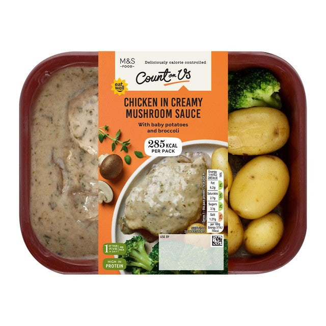 M&S Chicken in Creamy Mushroom Sauce Meal 370g, imported from the UK