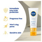 Nivea SPF 50 Face Sun Cream 50ml, imported from the UK