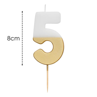 Talking Tables Number 5 Large Gold Birthday Candle