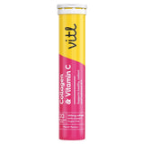 VITL Collagen & Vitamin C Peach Effervescent Tablets Skin Health Supplement 20 Tablets