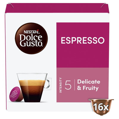 Espresso Coffee Pods Intensity 5, Delicate & Fruity, Pack of 16