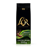 L'OR Brazil coffee beans intensity 6 500g, UK version