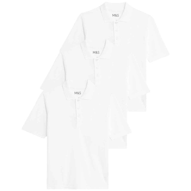 M&S unisex polo shirt white 3-4 years, imported from the UK