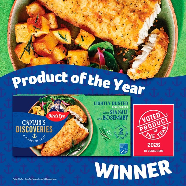 Birds Eye lightly dusted sea salt and rosemary fish fillets 280g - British product