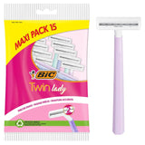 Bic Twin Lady Women's Disposable Razors 15 Pack