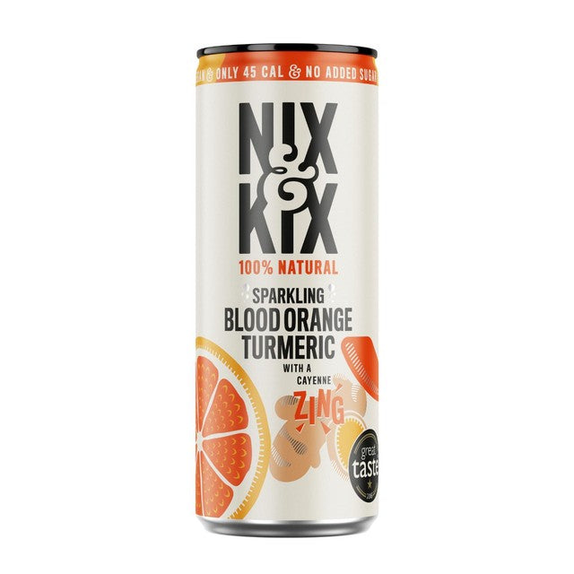 Nix & Kix Blood Orange & Turmeric health drink 250ml, imported from the UK