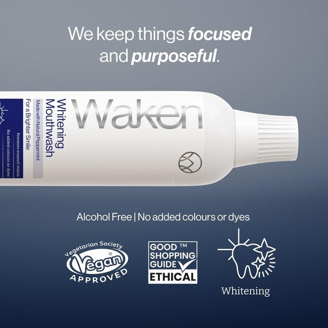 Waken whitening peppermint mouthwash 500ml (British brand)
