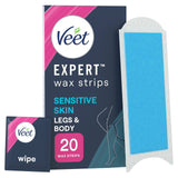 Veet sensitive wax strips for legs and body 20 pack (British brand)