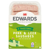 Edwards pork and leek sausages 400g - British product