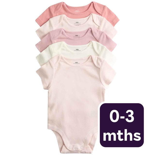 M&S baby sleepsuit pink 0-3 months, imported from the UK