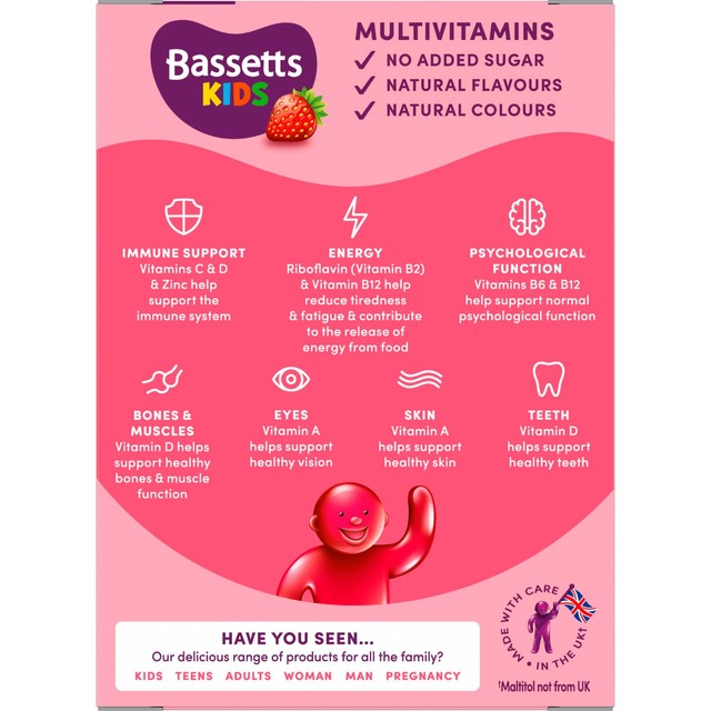 Bassetts strawberry multivitamin gummies 30 gummies - British product