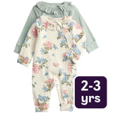 M&S Floral Frill Collar Sleepsuit Ivory Baby Sleepsuit 2-3 Y