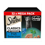 Sheba Classics Wet Cat Food Trays Ocean Selection in Terrine 32 x 85g