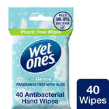 Wet Ones Be Gentle Antibacterial Hand Wipes 40 Wipes