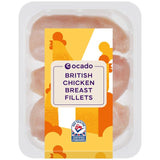 Ocado skinless boneless chicken breast fillets 650g, imported from the UK