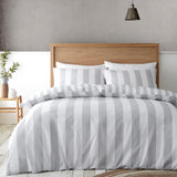 Catherine Lansfield Cove Stripe Silver King Duvet Set - British product
