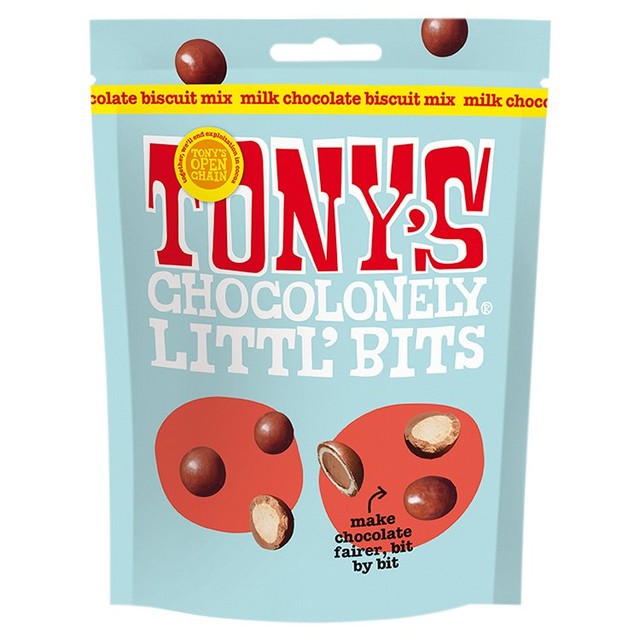 Tony's Chocolonely Littl' Bits milk chocolate biscuit mix 100g (British brand)