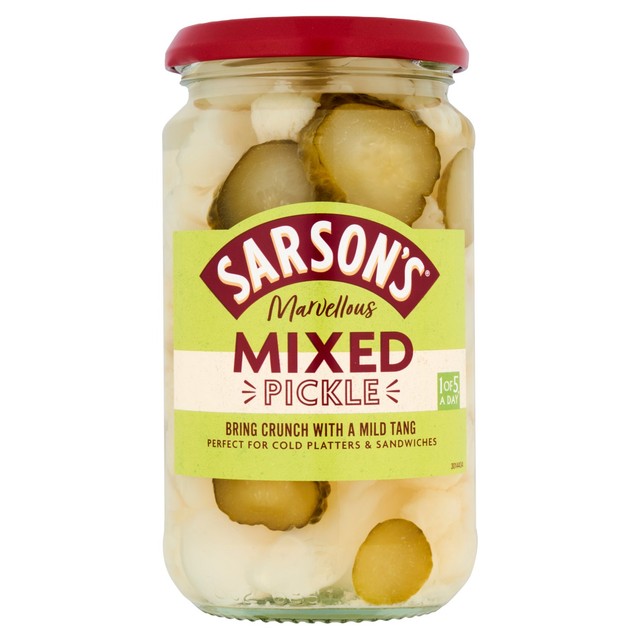 Sarson's mixed pickle mild & tangy 460g (British brand)