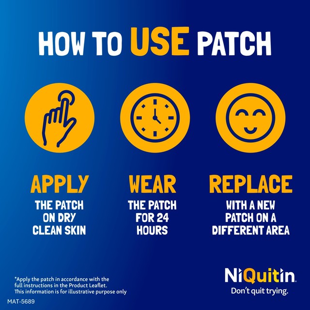 NiQuitin CQ 21mg Clear Patch Step 1, imported from the UK