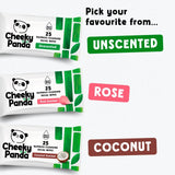 The Cheeky Panda facial wipes unscented 25 pack (British brand)