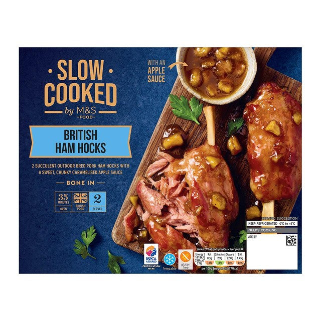 M&S ham hocks with caramelised apple sauce 560g, imported from the UK