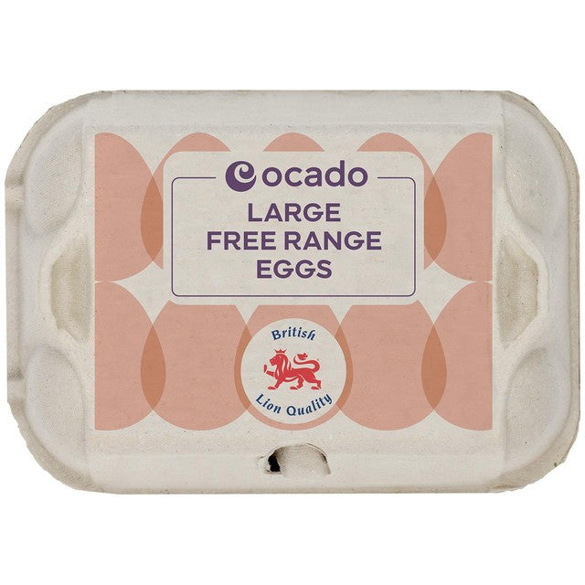 Ocado large free range eggs 6 per pack, imported from the UK