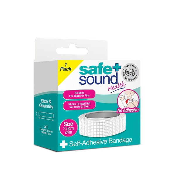 Safe & Sound self-adhesive bandage 2.5cm by 4m (British brand)