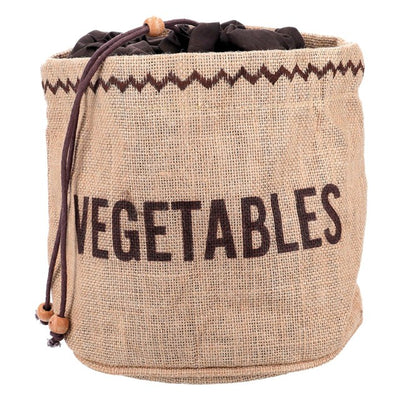 Natural Elements Vegetable Jute Sack Storage Bag 21cm x 21cm x 20cm
