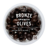 M&S pitted black olives in rapeseed oil 154g, imported from the UK