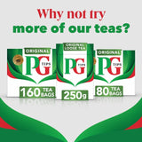 PG Tips original black tea bags 160 count, imported from the UK