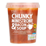 M&S Chunky Minestrone Soup with Bacon 600g, imported from the UK