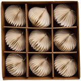 M&S Paper Christmas Baubles White Decorations 9 Pack