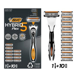 BIC Hybrid 5 Flex Men's Shaver Kit with 10 Refills