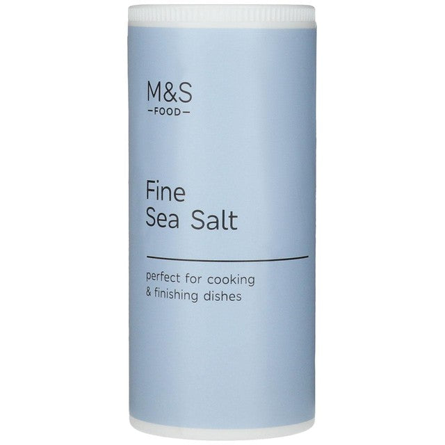 M&S fine sea salt 220g, imported from the UK