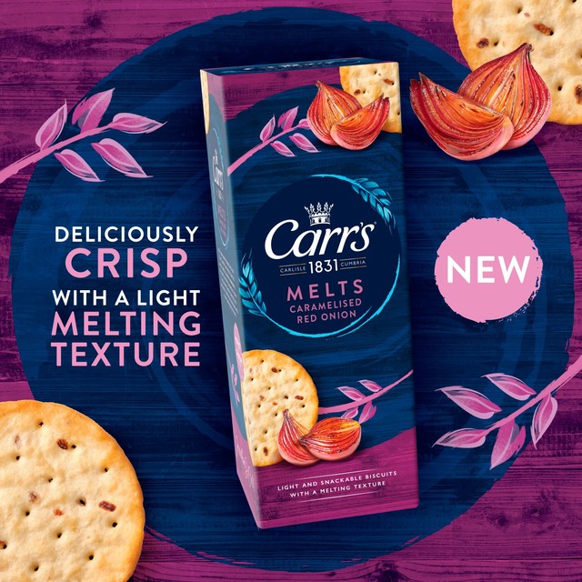 Carr's caramelised red onion crackers 150g - British product