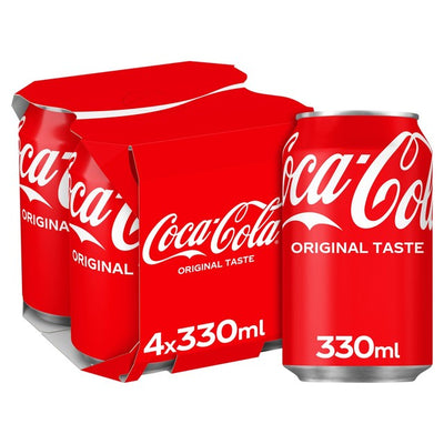 Coca-Cola Original Taste Cola Soft Drink 4 x 330ml