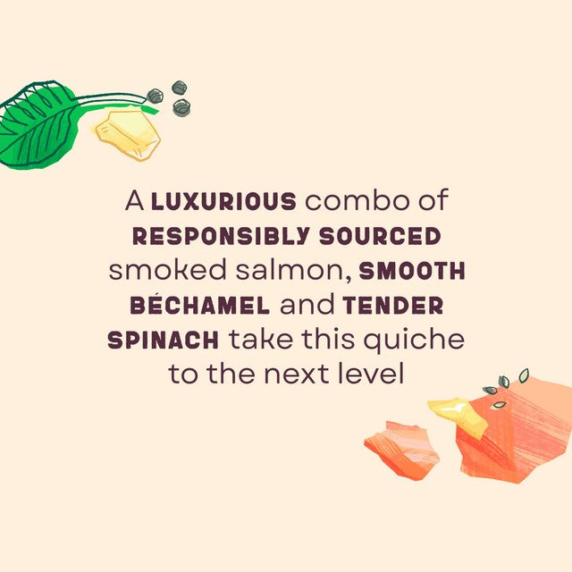 Higgidy Smoked Salmon Spinach Quiche 155g, UK version